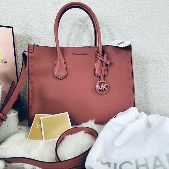 Michael Kors Rose Satchel with MK Charm - Picture 8 of 11